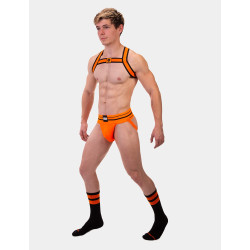 Barcode Berlin Chaussettes Gym Socks Noir-Orange fluo